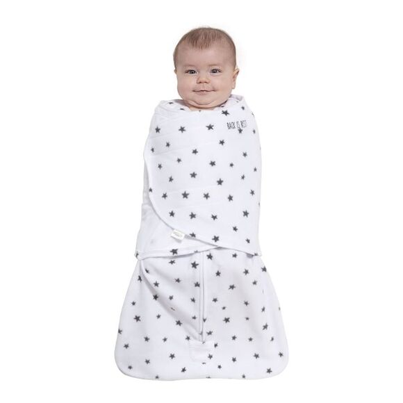 HALO Micro Fleece Sleepsack Swaddle, TOG 3.0, Mini Stars Charcoal, newborn - Picture 1 of 6